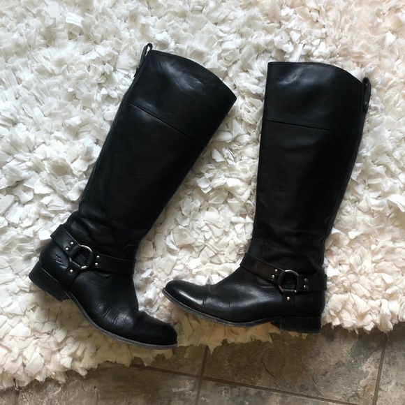 frye black knee high boots